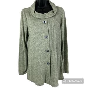 Nwt MICHAEL TYLER Green Long Sleeve Button Sweater Top Blouse Soft New Sz Ps
